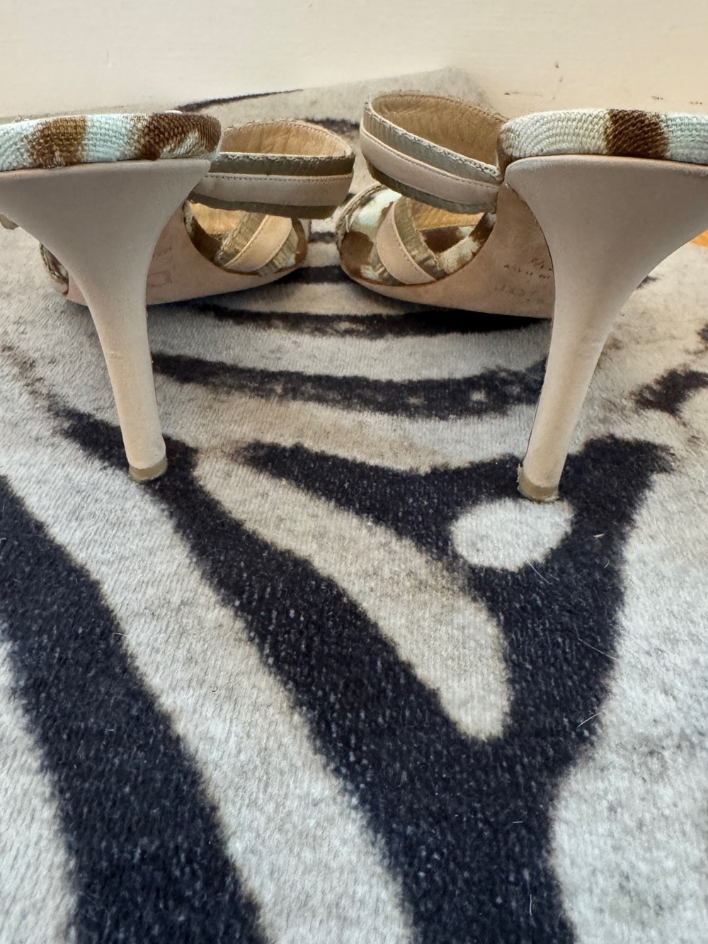 Dior Beige Strappy Heeled Sandals leopard print - Picture 4 of 11